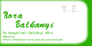 nora balkanyi business card